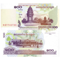 Cambodia  Banknote Collection，Cambodia 100 Riels，UNC - Cambodja