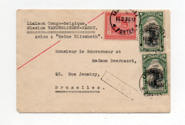 !!! CONGO BELGE, LETTRE PAR AVION DE LEOPOLDVILLE DE 1930 MISSION VANDERLINDEN - FABRY - Lettres & Documents