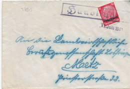 37213# HINDENBURG LOTHRINGEN LETTRE Obl HUNDLINGEN 11 Juillet 1941 HUNDLING MOSELLE METZ - Brieven En Documenten