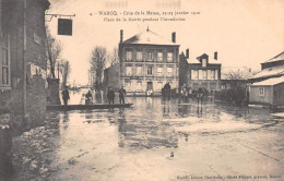 WARCQ (Ardennes) - Crue De La Meuse, 23-25 Janvier 1910 - Place De La Mairie Pendant L'inondation - Other & Unclassified