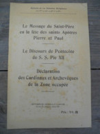 Le Message Du Saint-Père En La Fête Des Saints Apôtres Pierre Et Paul Lahure - Other & Unclassified
