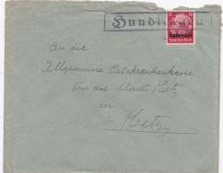 37215# HINDENBURG LOTHRINGEN LETTRE Obl HUNDLINGEN 2 Septembre 1941 HUNDLING MOSELLE METZ - Briefe U. Dokumente