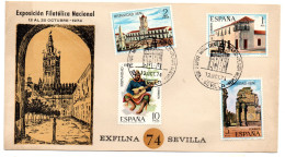 Carta Con Matasellos Commemorativo  Feria Nacional Del Sello De 1974 - Briefe U. Dokumente