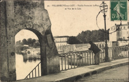 CPA Villeneuve Sur Lot Lot Et Garonne, Altes Tor Auf Der Brücke, Blick Auf Die Cale - Other & Unclassified