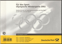 Deutschland 2002 MH 47 Olympische Winterspiele, Salt Lake City  Mi-Nr.2237 - 2240 O  ESST Frankfurt( E 351) - 2001-2010