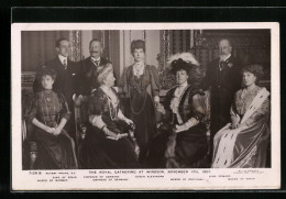 AK Königin Von Portugal, Königin Von Norwegen, König Von Spanien Und Kaiser Wilhelm II.  - Familles Royales