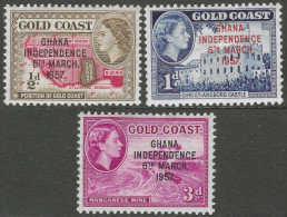 Ghana. 1957-58 Stamps Of Gold Coast O/P. ½d, 1d, 3d MH. SG 170, 171, 175. M5117 - Ghana (1957-...)