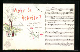 Künstler-AK Sign. P. Scoppetta: Abbrile Abbrile!, Musica Di A. Giannini, Napoli  - Autres & Non Classés