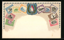 AK Guatemala, Briefmarken Aus Guatemala Mit Wappen  - Sellos (representaciones)