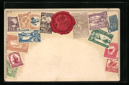 AK Neuseeland, Briefmarken Und Siegel  - Briefmarken (Abbildungen)