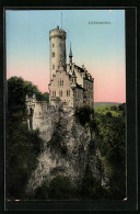 Goldfenster-AK Schloss Lichtenstein Mit Leuchtenden Fenstern  - Other & Unclassified