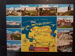 Nordseeheilbad Norderney, Niedersachsen Deutschland Carte Géographique Map  1978 , TB - Cartes Géographiques