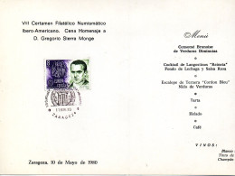 Tarjeta Con Matasellos Certamen De Zaragoza De 1980 - Lettres & Documents