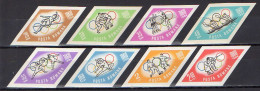 Romania 1964 Olympic Games Tokyo, Wrestling, Volleyball, Fencing, Football Soccer Etc. Set Of 8 Imperf. MNH - Summer 1964: Tokyo