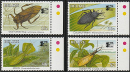 THEMATIC FAUNA:  INSECTS.  GIANT WATER BUG, COCONUT WEEVIL, MANTIS, DOBSON FLY     -    BELIZE - Autres & Non Classés