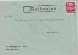 37225# HINDENBURG LOTHRINGEN LETTRE Obl KALHAUSEN 16 Septembre 1941 MOSELLE METZ - Brieven En Documenten