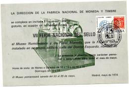 Tarjeta Con Matasellos Feria Nacional 1974 - Briefe U. Dokumente