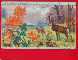 AIGUEBELLE CPA Publicitaire ART NOUVEAU Mois Année Fleurs NOVEMBRE Chrysanthème Cerf Biche - Advertising