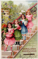 Alte Glückwunschkarte "Herzlichen Glückwunsch Zum Neuen Jahr" (Prägedruck) - 1912 - Nouvel An
