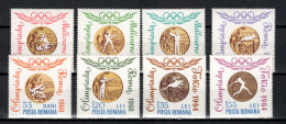 Romania 1964 Olympic Games Tokyo, Boxing, Wrestling, Athletics Etc. Set Of 8 MNH - Verano 1964: Tokio