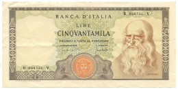 50000 LIRE BANCA D'ITALIA LEONARDO DA VINCI MEDUSA 19/07/1970 BB/SPL - Andere & Zonder Classificatie