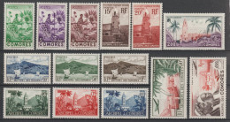 COMORES - 1950 - ANNEE COMPLETE YVERT N°1/11 + POSTE AERIENNE 1/3 * MLH - COTE Pour * = 56 EUR - Unused Stamps