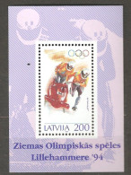 Latvia: Mint Block, Winter Olympic, 1994, Mi#Bl-4, MNH. - Winter 1994: Lillehammer
