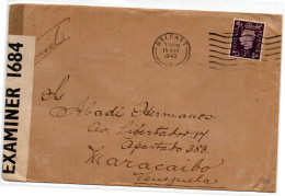 Carta Con Matasellos Belfast De 1942 Sello Con Perforacion - Briefe U. Dokumente