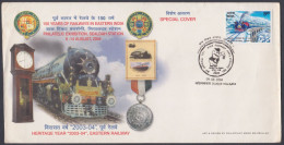 Inde India 2005 Special Cover Railways In Eastern India, Sealdah Station, Railway, Train, Trains, Pictorial Postmark - Brieven En Documenten