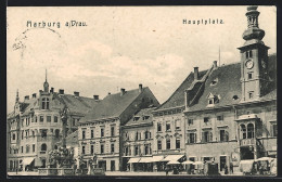 AK Marburg A. Drau, Hauptplatz Mit Denkmal  - Eslovenia