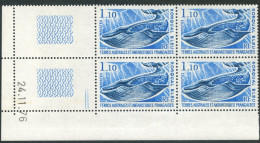 TAAF - N°64/65  - 1F10 ET 1F50 CETACES - 2 BLOCS DE 4 - COINS DATES 24.11.76 ET 22.11.76 - Unused Stamps
