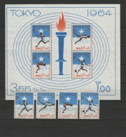 Somalia 1964 Olympic Games Tokyo, Athletics, Football Soccer, Swimming Set Of 4 + S/s MNH -scarce- - Ete 1964: Tokyo