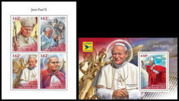 CENTRAL AFRICA 2018 **MNH SMALL Pope John Paul II. Papst Paul II. Pape Hean-Paul II. M/S+S/S - OFFICIAL ISSUE - DH1845 - Papes