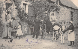 # Agriculture # Attelage # Ane # Une Visite à La Ferme - Éditeur  C. L. C. - Cachet Postal Jouffroy - CPA 1905 - Granja