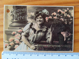 Carte Fantaisie De Fleuriste - Bonne Fête- 6x10cm - Autres & Non Classés
