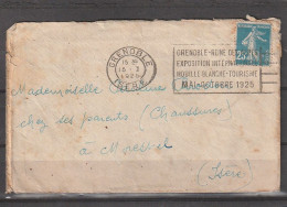 France N° 140 Seul Sur Lettre Grenoble Pour Morestel (Isere) Du 15/1/1925 - Cartas & Documentos