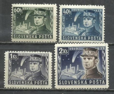 547A- SERIE COMPLETA ESLOVAQUIA1939 Nº 32/35- 2ª GUERRA MUNDIAL NUEVO * - Nuevos