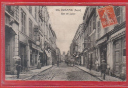 Carte Postale 42. Roanne  Rue Du Lycée  Très Beau Plan - Roanne