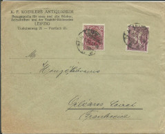 ALLEMAGNE LETTRE 1,50DM PERFORE " KA " LEIPZIG POUR ORLEANS ( LOIRET )  DE 1922 LETTRE COVER - 1922-1923 Emissions Locales