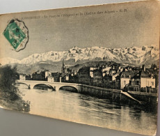 38 Grenoble 1916 Pont De L Hopital Eglise Berges Les Alpes Enneigees -ed Er 6 - Grenoble
