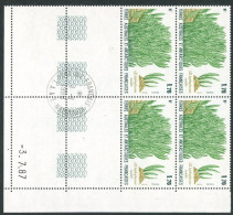 TAAF - N°131  - FLORE - 4 BLOCS DE 4 - COINS DATES 3.7.87 OBLITERES EN MARGE - Usados