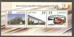 Latvia: Mint Block, Railway Bridges - Join Baltic Issue, 2013, Mi#Bl-31, MNH - Emisiones Comunes