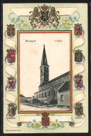 Präge-AK Maeseyck, L`Eglise, Passepartout Mit Wappen  - Sonstige & Ohne Zuordnung