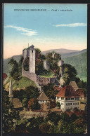 AK Bosnien, Dorf, Burgruine Und Uhrturm  - Bosnien-Herzegowina