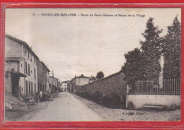 Carte Postale 42. Chazelles-sur-Lyon   Statue De La Vierge  Route De Saint-Galmier  Très Beau Plan - Autres & Non Classés