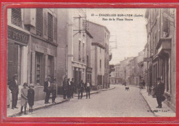 Carte Postale 42. Chazelles-sur-Lyon  Rue De La Place Neuve   Très Beau Plan - Autres & Non Classés