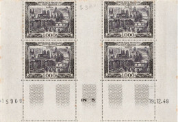 FRANCE - Poste Aérienne - N° 29, Bloc De 4 Timbres Bdf: 1000f. Noir Et Brun Violacé - Paris  Neufs ** De 1950 - 1927-1959 Mint/hinged