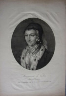 LITHOGRAPHIE 19ème MARGUERITE DE VALOIS REINE DE NAVARRE - Autres & Non Classés