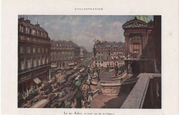Planche Couleur 1925 Tiree De L' Illustration LA RUE AUBER PARIS A DROITE UNE AILE DE L OPERA - Other & Unclassified