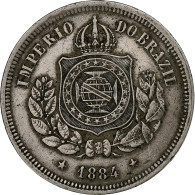 Brésil, Pedro II, 100 Reis, 1884, Rio De Janeiro, Cupro-nickel, TTB, KM:477 - Brésil